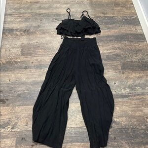 Mittoshop Black Ruffled Jumpsuit